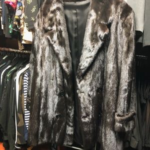Mens Mink Fur Pea Coat